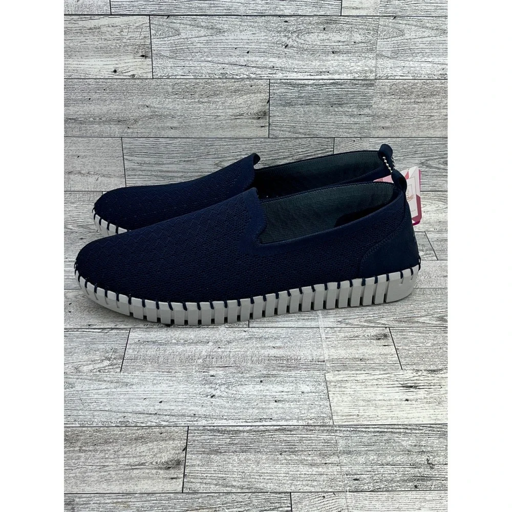 Skechers Air Cooled Memory‎ Foam Slip On Shoes Navy Blue Womens Size 9.5